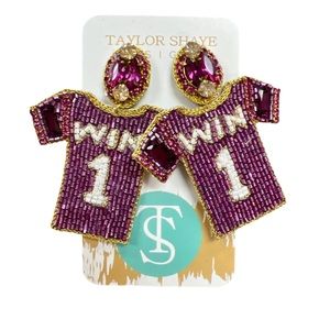 Taylor Shaye Jersey Earrings💜💛💜💛
